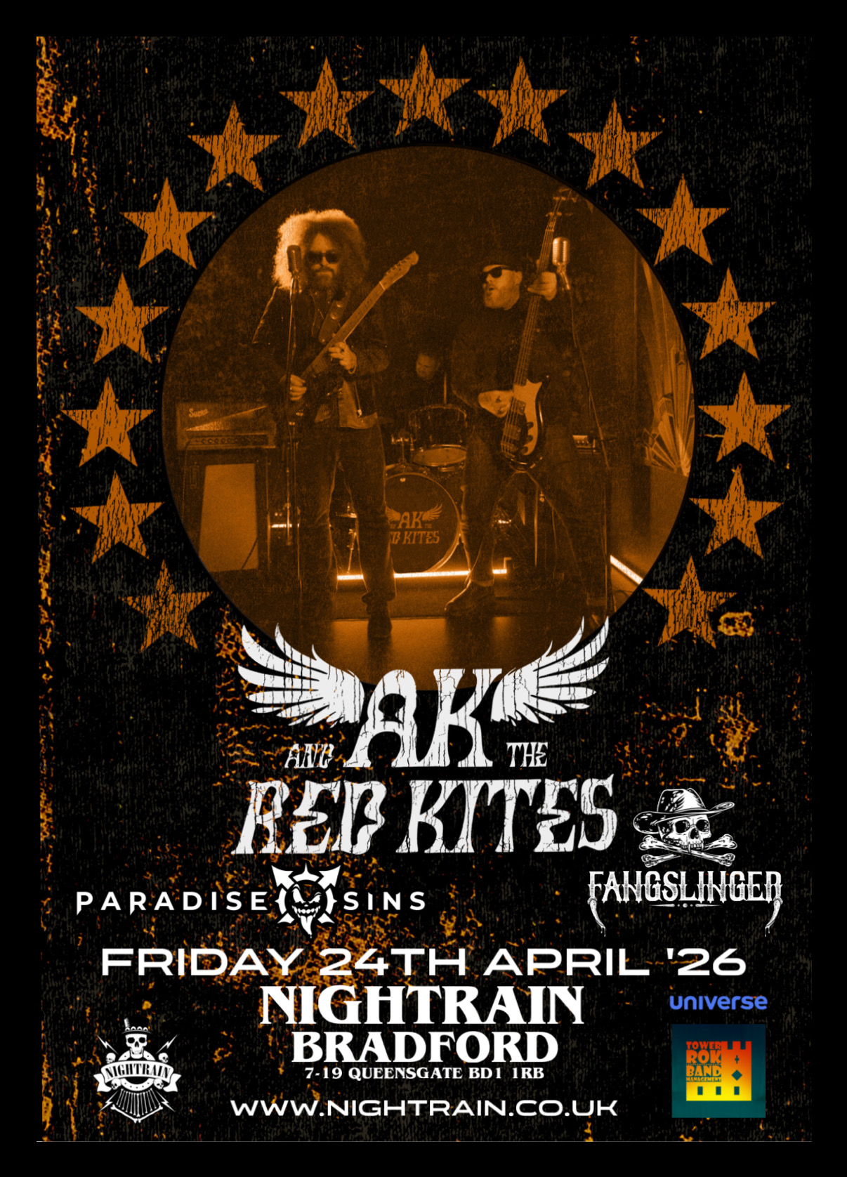 AK & The Red Kites + FangSlinger + Paradise Sins | Event Image