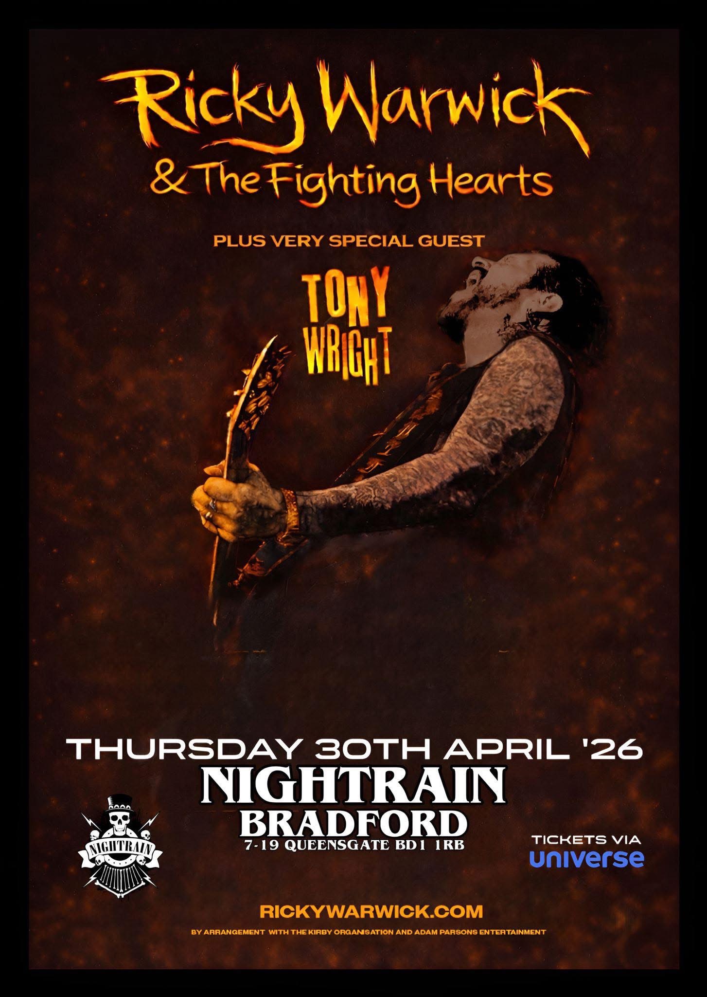 RICKY WARWICK & THE FIGHTING HEARTS + TONY WRIGHT (Terrorvision Frontman) | Event Image
