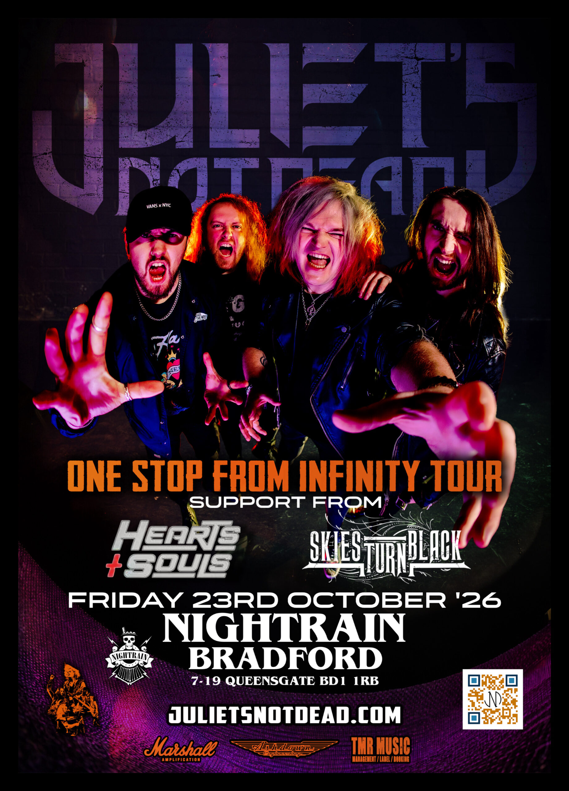 JULIETS NOT DEAD – ONE STOP FROM INFINITY TOUR + SUPPORT FROM HEARTS & SOULS – SKIES TURN BLACK | Event Image