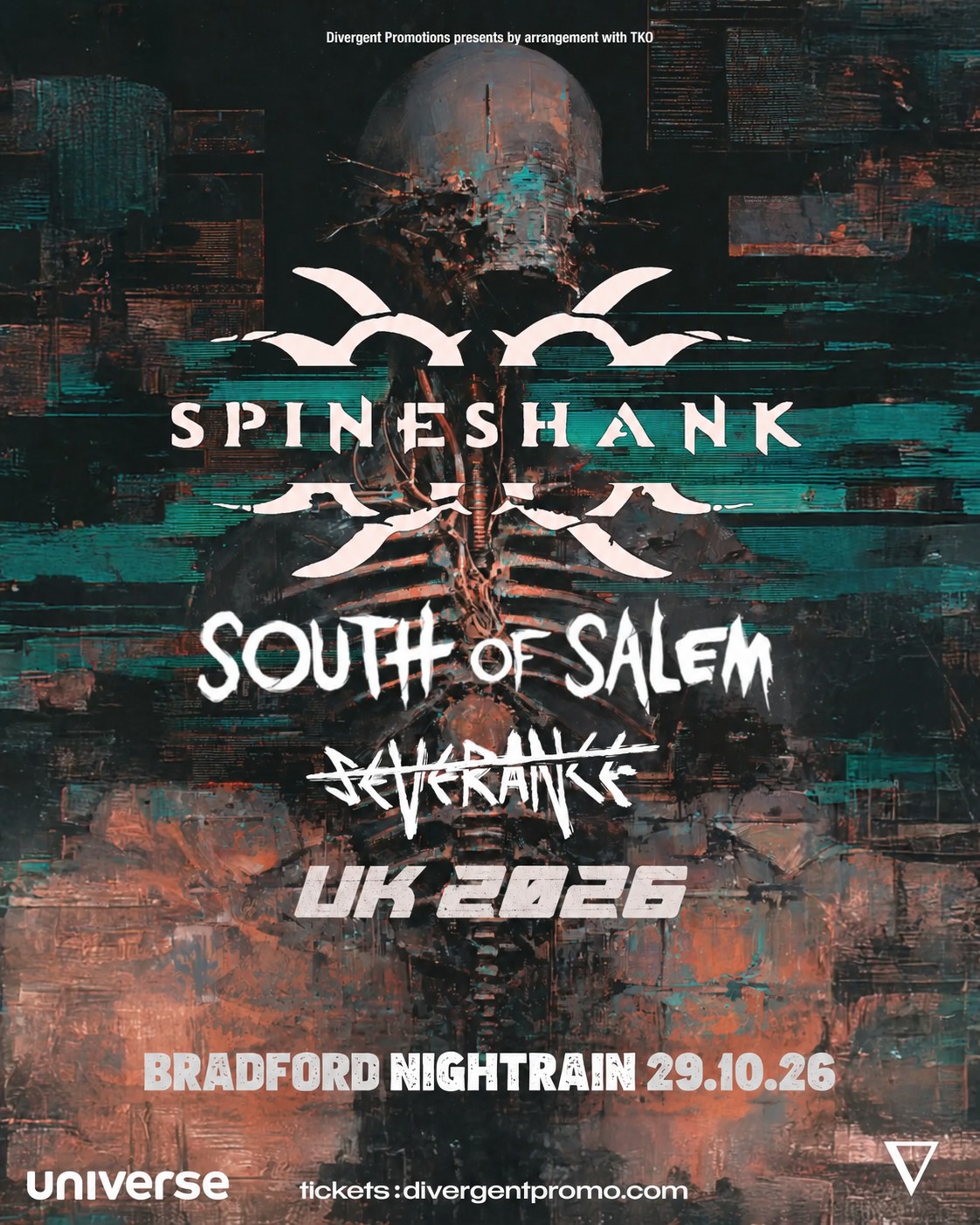 Spineshank + SOUTH OF SALEM + Severance | Event Image
