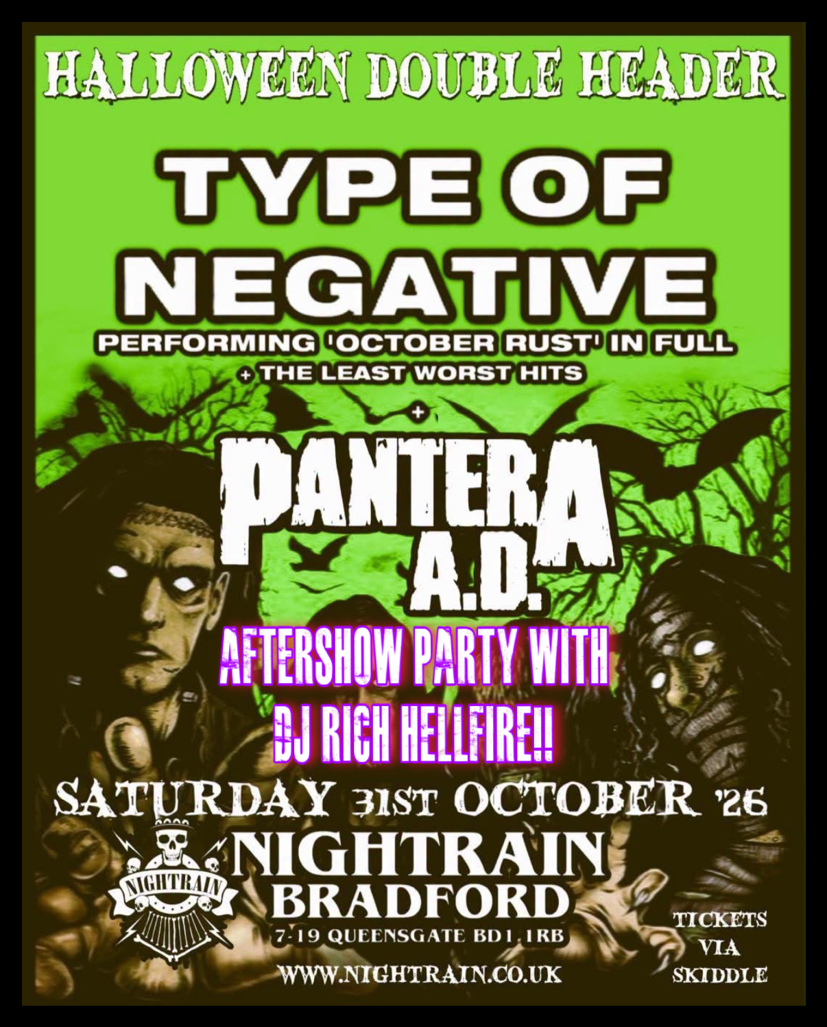 TYPE OF NEGATIVE + PANTERA A.D – HALLOWEEN SPECIAL +  AFTERPARTY WITH DJ RICH HELLFIRE | Event Image